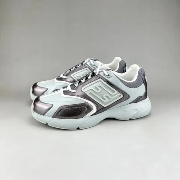펜디 남/녀 이니셜 실버 스니커즈 - Fendi Unisex Silver Sneakers … - 1