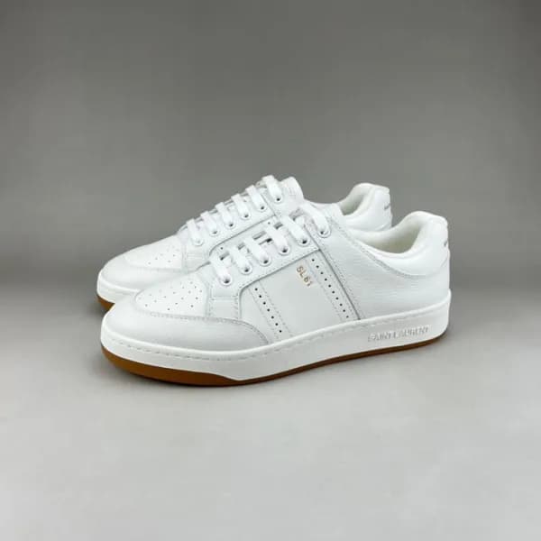 입생로랑 남성 모던 화이트 스니커즈 - Saint Laurent Mens White Sne… - 1