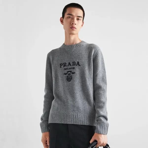 프라다 남성 라운드 니트 - Prada Mens Gray Knits - pr27x - 1