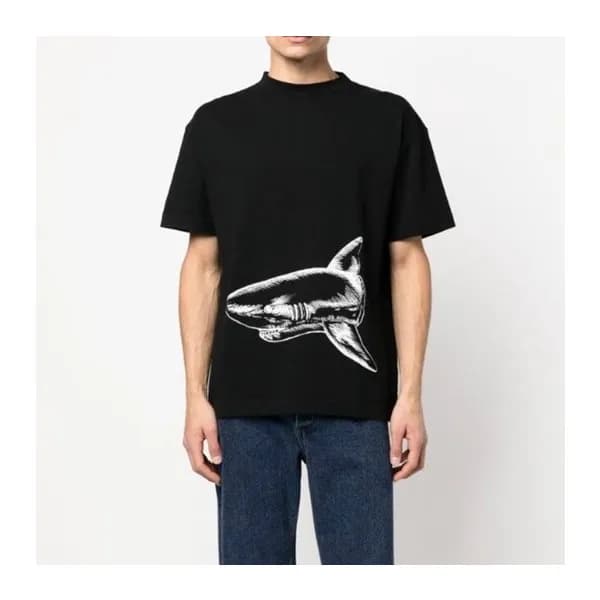 팜 엔젤스 남성 블랙 크루넥 반팔티 - Pam Angels Mens Black Tshirt… - 1