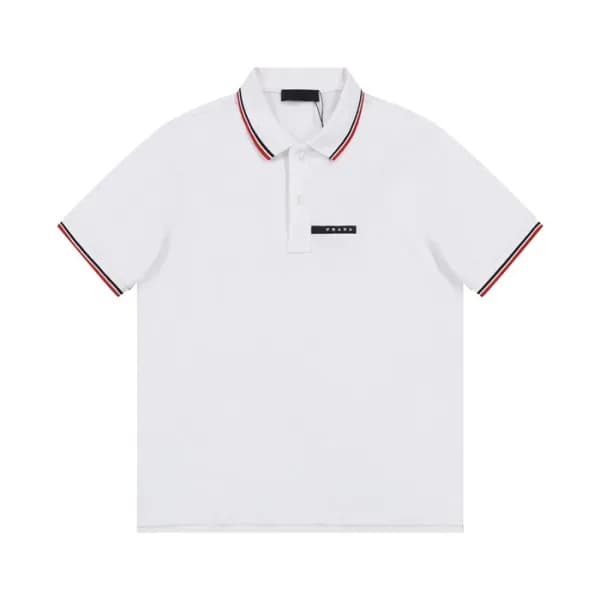 프라다 남성 화이트 폴로 반팔티 - Prada Mens White Short sleeved… - 1