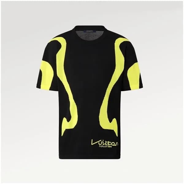 루이비통 남성 블랙 크루넥 반팔티 - Louis vuitton Mens Black Shor… - 1