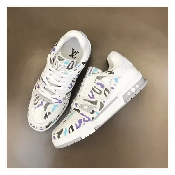 루이비통 남성 화이트 스니커즈 - Louis vuitton Mens White Sneake… - 1