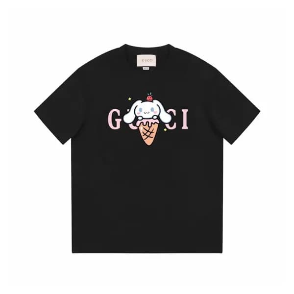 구찌 남/녀 블랙 크루넥 반팔티 - Gucci Unisex Black Short sleev… - 1