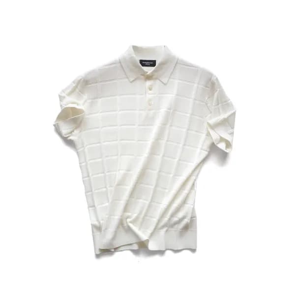 제냐 남성 화이트 폴로 반팔티 - Zegna Mens White Short sleeved … - 1