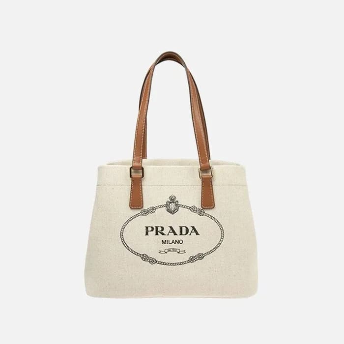 프라다 여성 캔버스 린넨 로고 숄더백 【매장-260만원대】 - Prada Womens Be… - 1