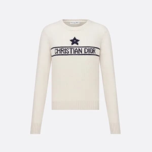 디올 여성 아이보리 크루넥 스웨터 - Dior Womens Ivory Sweaters - … - 1