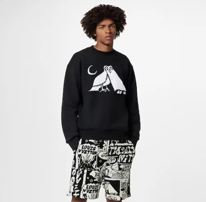 루이비통 남성 크루넥 니트 - Louis vuitton Mens Black Knitwear… - 1