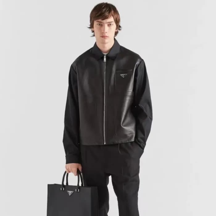 프라다 남성 모던 블랙 가죽 자켓 - Prada Mens Black Jackets - pr… - 1