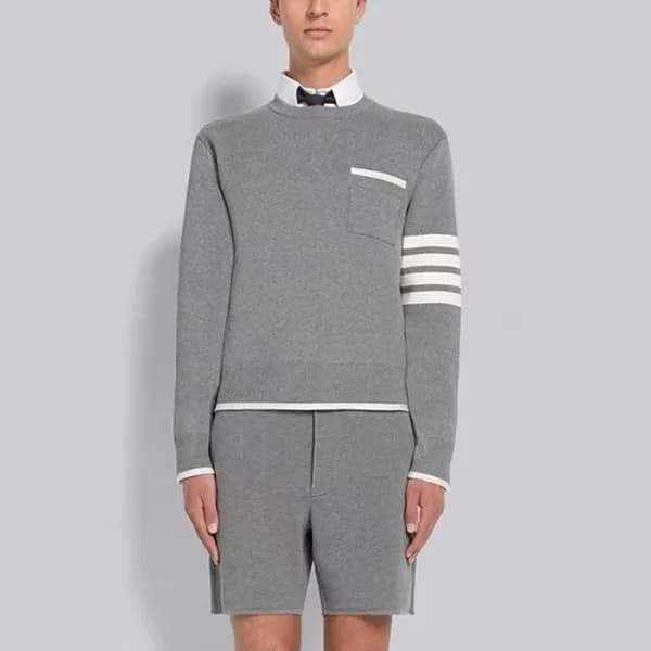 톰브라운 남성 그레이 니트 - Thom Browne Mens Gray Knits - thc… - 1