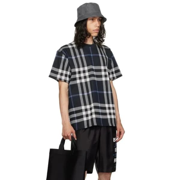 버버리 남성 네이비 반팔티 - Burberry Mens Navy Tshirts - buc2… - 1