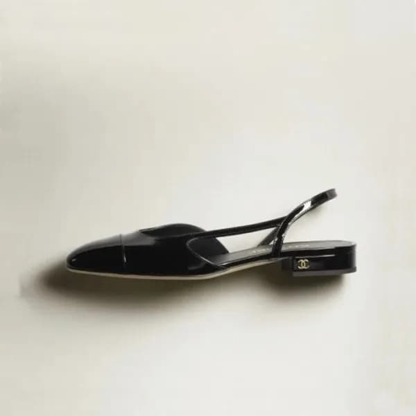 샤넬 여성 미들힐 슬링백 - Chanel Womens Black Slingback - ch… - 1