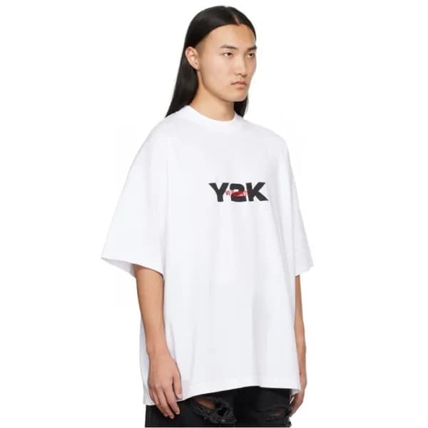 베트멍 남/녀 화이트 반팔 티셔츠 - Vetements Unisex White Tshirt… - 1