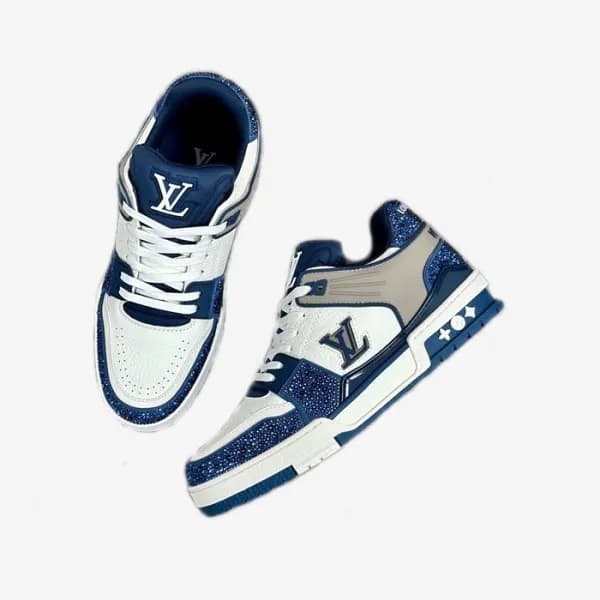 루이비통 남성 블루 스니커즈 - Louis vuitton Mens Blue Sneakers… - 1