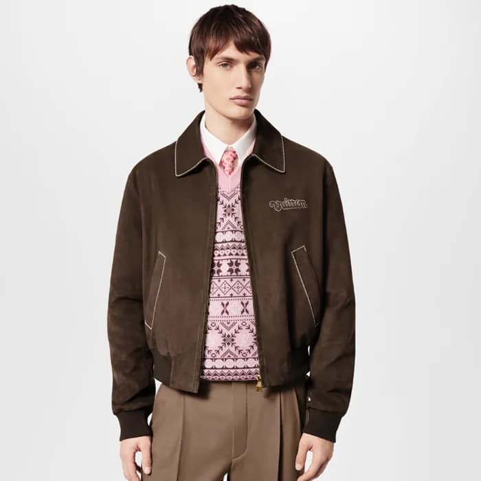루이비통 남성 브라운 스웨이드 가죽 자켓 - Louis vuitton Mens Brown … - 1