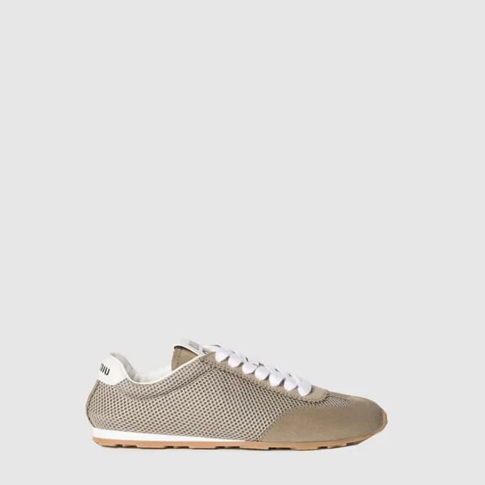 미우미우 여성 메쉬 스웨이드 플룸 스니커즈 - Miumiu Womens Mesh Suede… - 1
