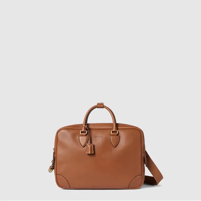 구찌 남성 GG 엠블럼 미디엄 브리프케이스 - Gucci Mens GG Emblem Med… - 1