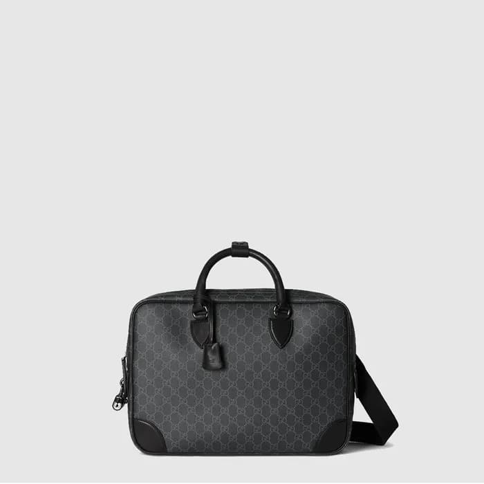 구찌 남성 GG 엠블럼 미디엄 브리프케이스 - Gucci Mens GG Emblem Med… - 1