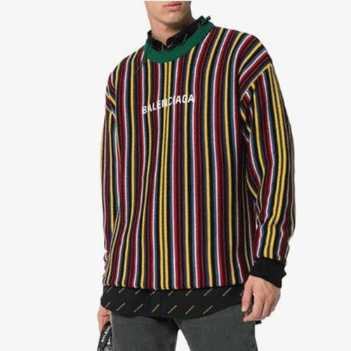 Balenciaga 2018 MM/WM Oversize Strip Sweaters - 발렌… - 1