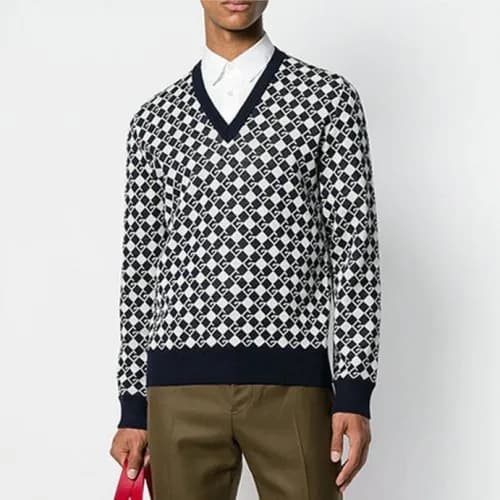 Gucci 2018 Dia pattern V-neck Knit - 구찌 다이아패턴 브이넥니… - 1