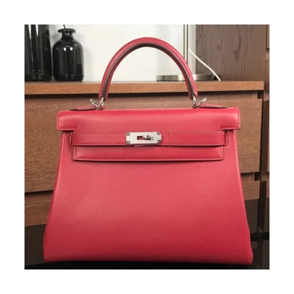 Hermes Kelly Swift Leather Tote Shoulder Bag ,28cm… - 1