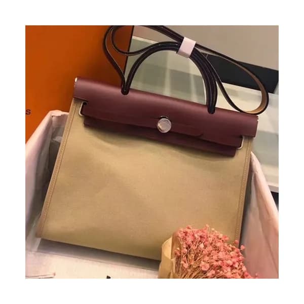 Hermes Herbag Canvas Tote Shoulder Bag ,31cm - 에르메… - 1