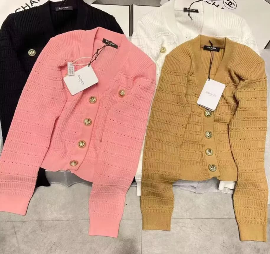 Balmain 2022 Ladies Handicraft Thread Cardigan - 발… - 1