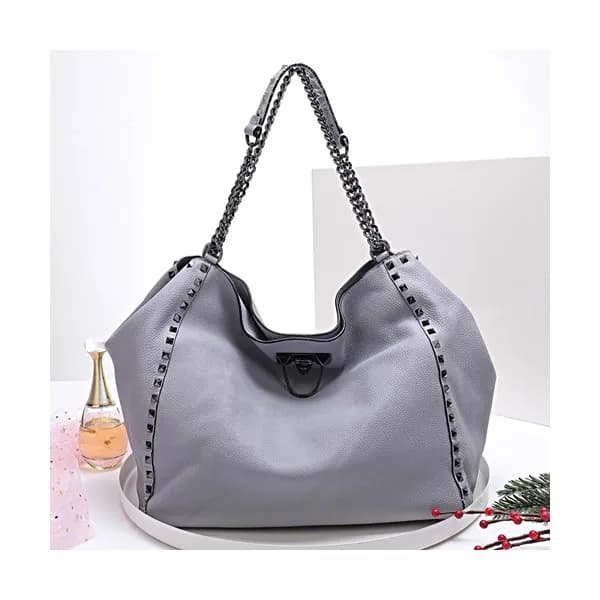 Valentino 2019 Leather Rockstud Tote Shoudler Bag,… - 1