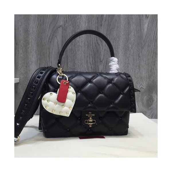 Valentino 2019 Leather Ruckstud Tote Shoudler Bag,… - 1