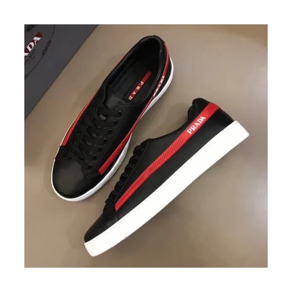 Prada 2019 Mens Business Logo Leather Sneakers - 프… - 1