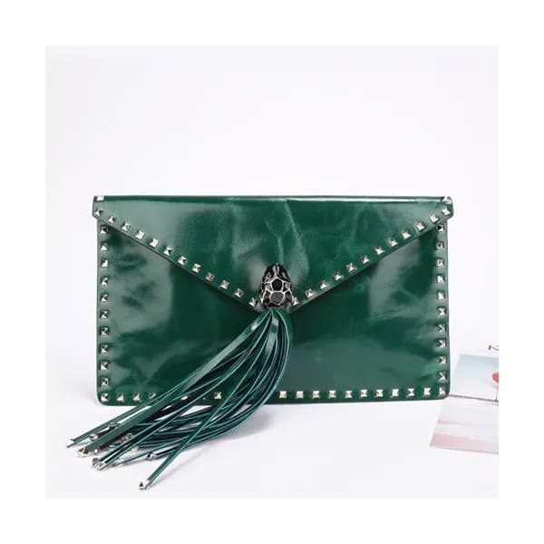 Valentino 2019 Leather Tassel Clutch Bag,28CM - 발… - 1