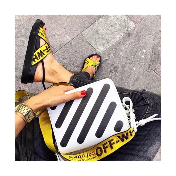 Off White 2019 Leather Binder Clip Shoulder Bag,19… - 1