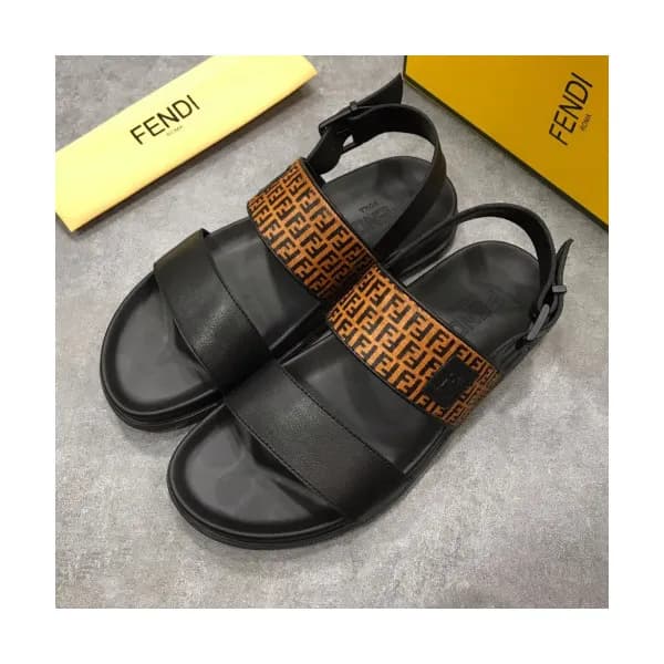 Fendi 2019 Mens Initial Logo Velcro Plate Leather … - 1