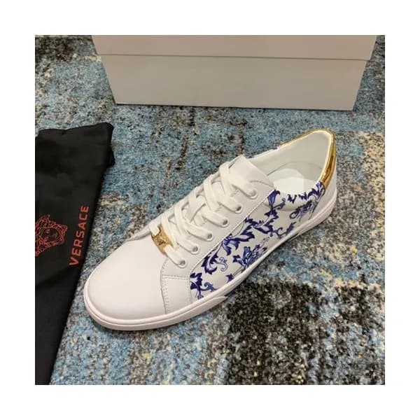 Versace 2019 Mens Leather Sneakers - 베르사체 2019 남성용… - 1