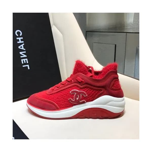 Chanel 2019 Ladies Suede & Knit Sneakers - 샤넬 2019… - 1