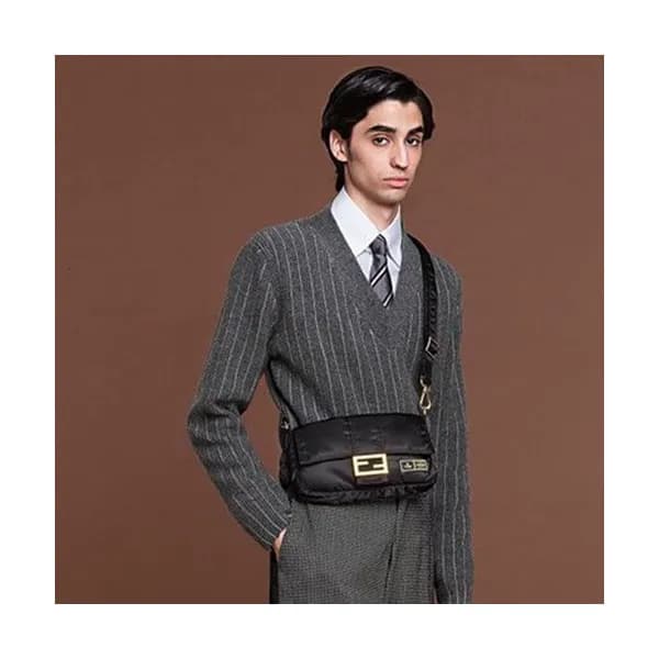 Fendi 2019 Baguette Nylon Hip Sack / Tote Shoulder… - 1