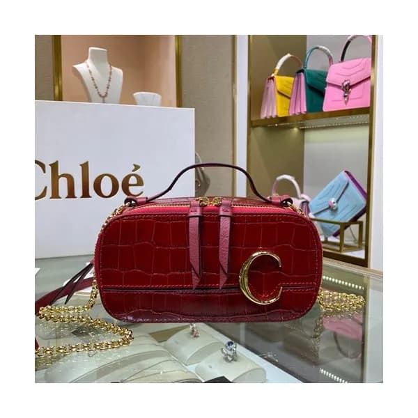 Chole 2020 C Vanity Leather Chain Tote Shoulder Ba… - 1