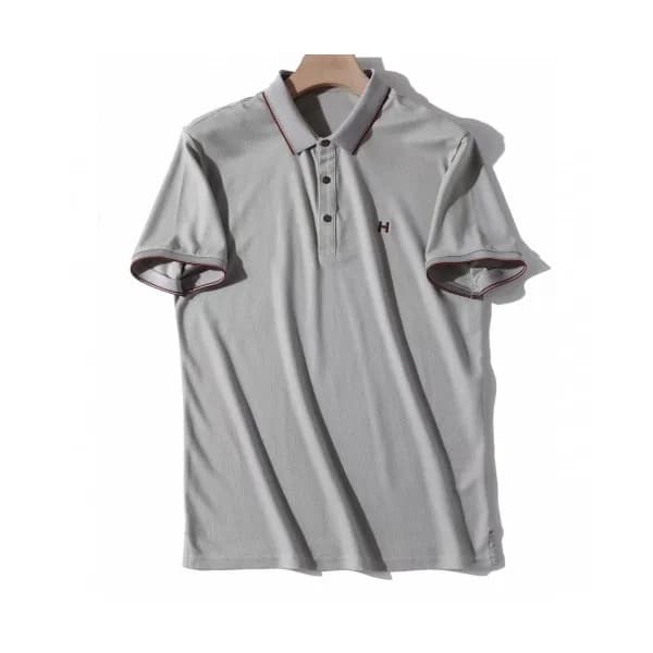 Hermes 2019 Mens Logo Cotton Polo Short Sleeved Ts… - 1