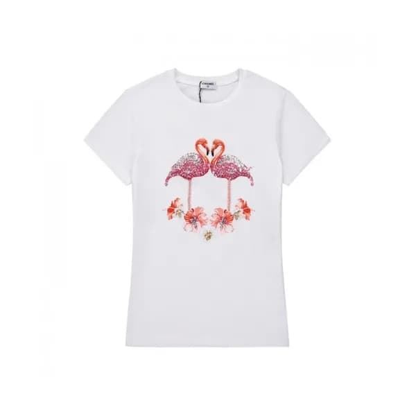 Chanel Womens 'CC' Logo Cotton Short Slee… - 1