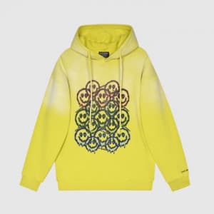 BAD MONDAY Mm/Wm Logo Oversize Cotton Hoodie Yel…