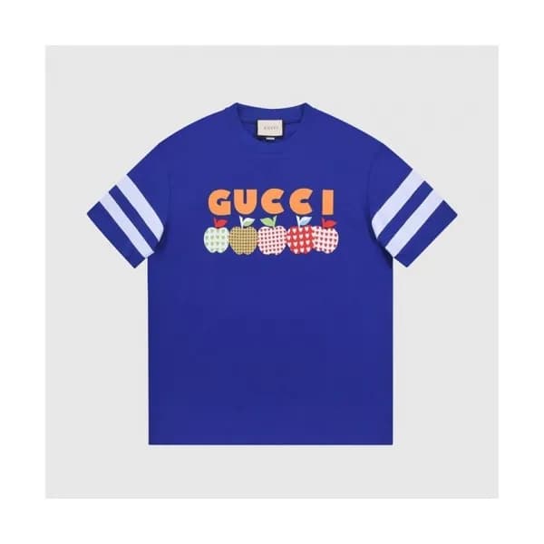 Gucci Mm/Wm Logo Short Sleeved Tshirts Blue - 구찌 … - 1