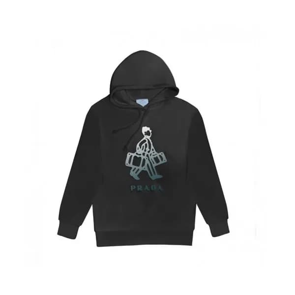 Prada Mm/Wm Casual Cotton Hoodie Black - 프라다 2021… - 1