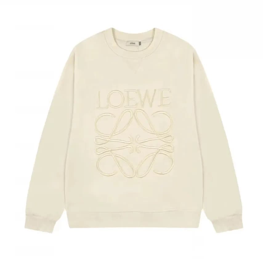 Loewe Mens Logo Crew-neck Mantoman Ivory - 로에베 202… - 1