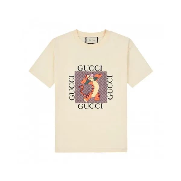 Gucci Unisex Logo Short Sleeved Tshirts Ivory - 구… - 1