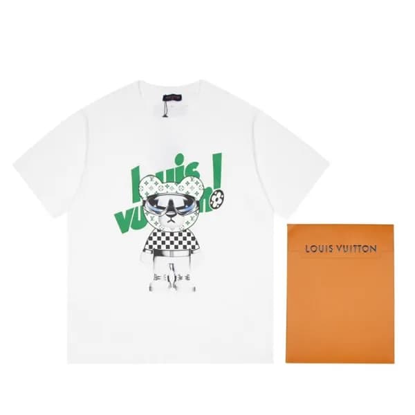 루이비통 남성 크루넥 화이트 반팔티 - Mens White Tshirts - lou0404… - 1