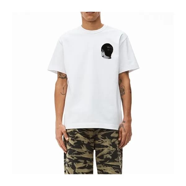 알렉산더왕 남성 트렌디 화이트 반팔티 - Mens White Tshirts - alx019… - 1