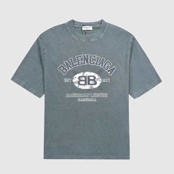 발렌시아가 남성 그레이 크루넥 반팔티 - Mens Gray Tshirts - bal0149… - 1