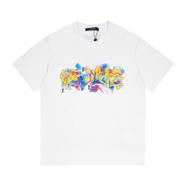 루이비통 남성 화이트 크루넥 반팔티 - Mens White Tshirts - lou0489… - 1