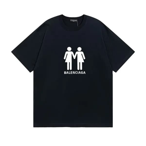 발렌시아가 남성 크루넥 블랙 반팔티 - Mens Black Tshirts - bal0157… - 1