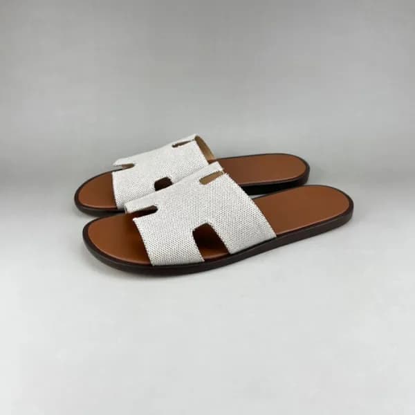 에르메스 남성 화이트 이지미르 - Mens White Slippers - her0829x - 1